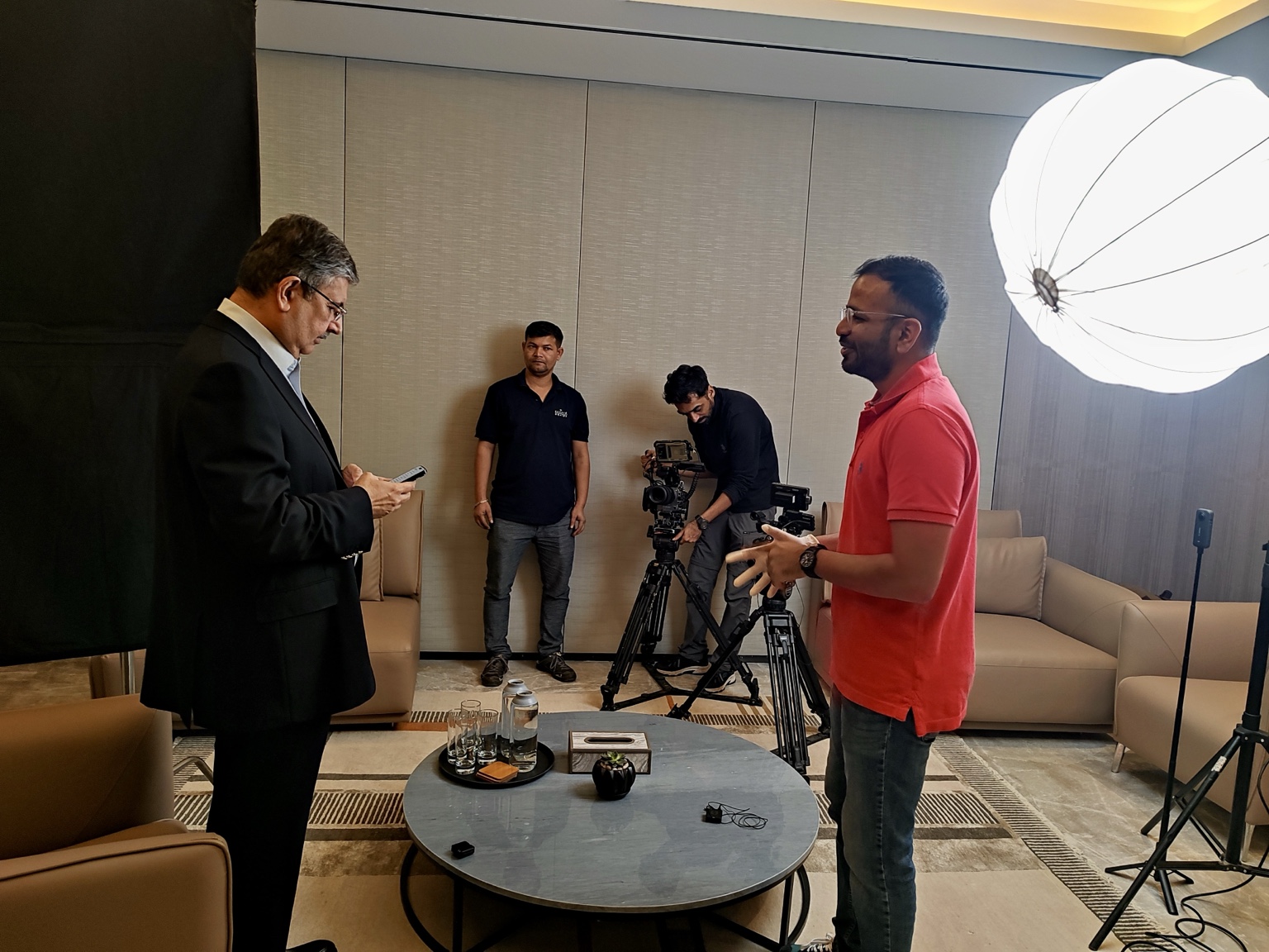 S&P Global interview production setup