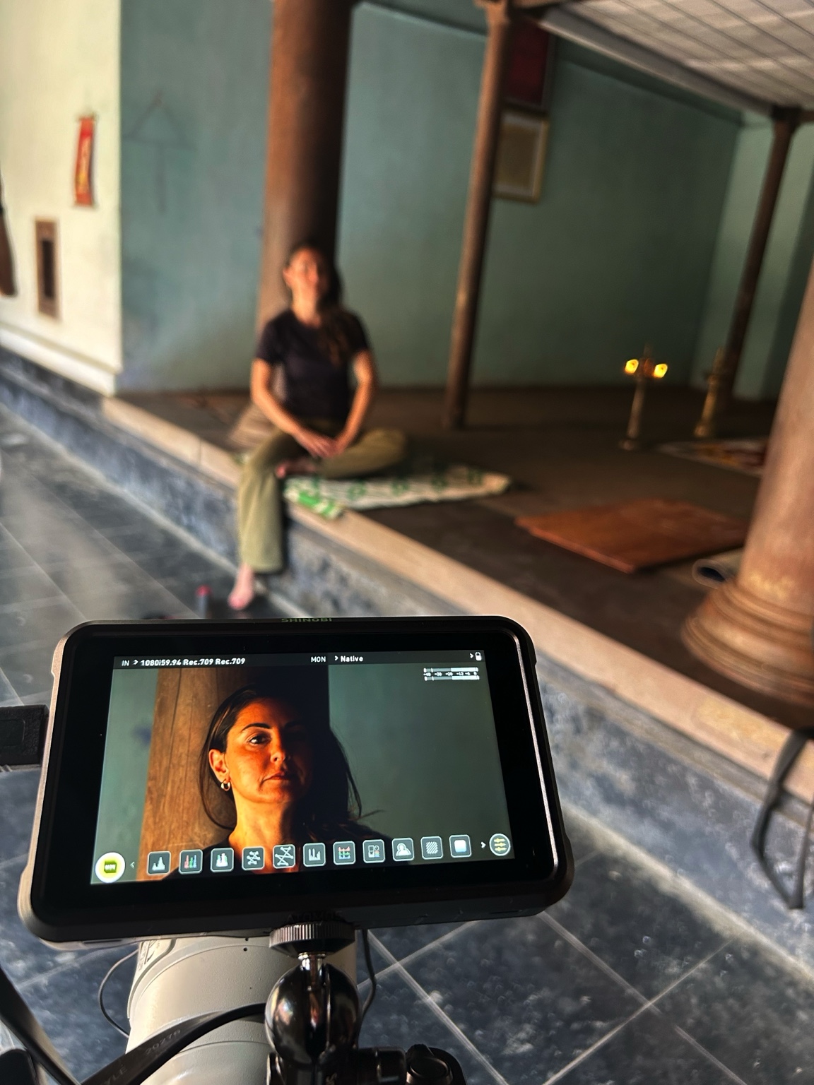 Camera monitor during The Age of Astrology shoot